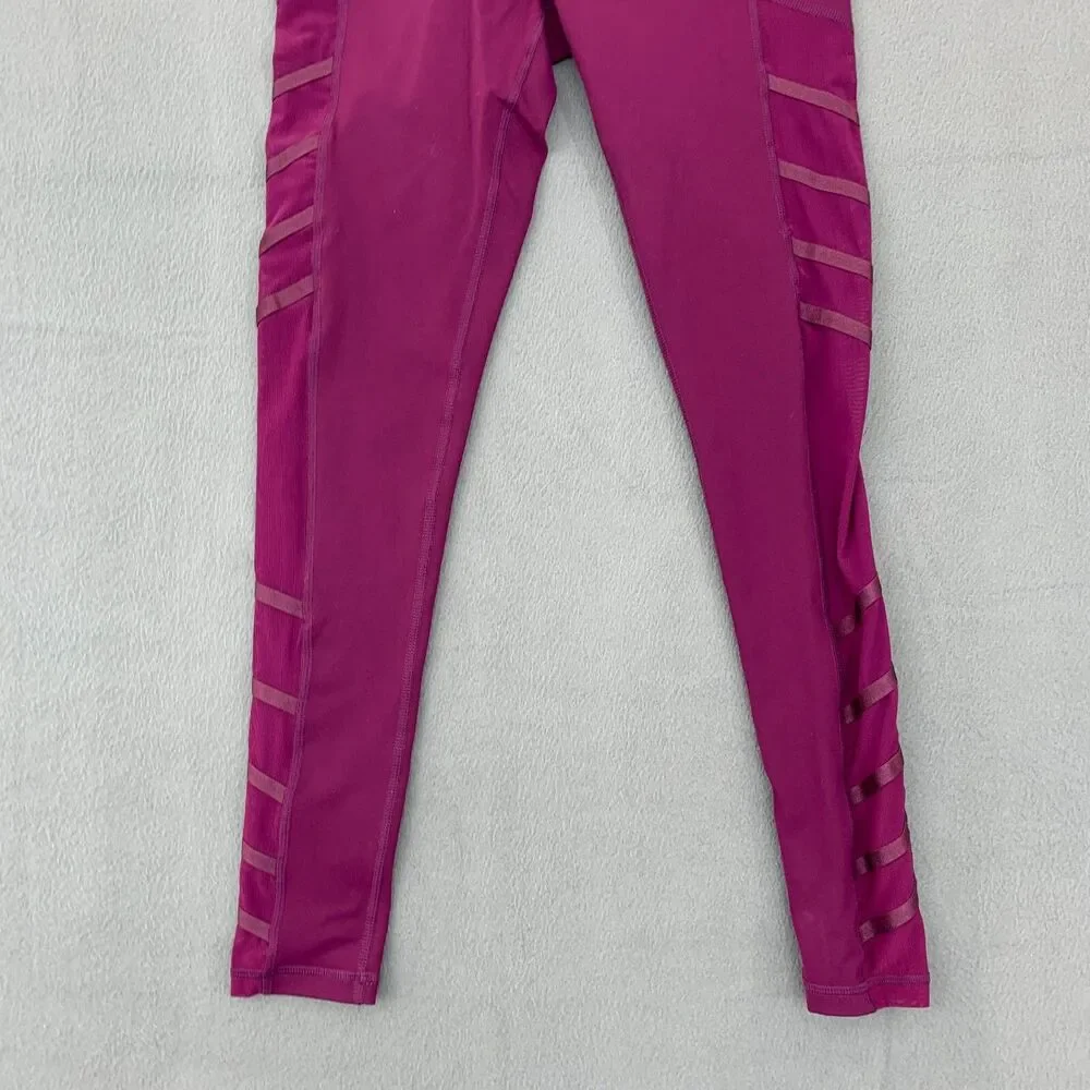 BuffBunny Gym Leggins Womens Size Small Side Mesh Panel Pink Yoga High Waist